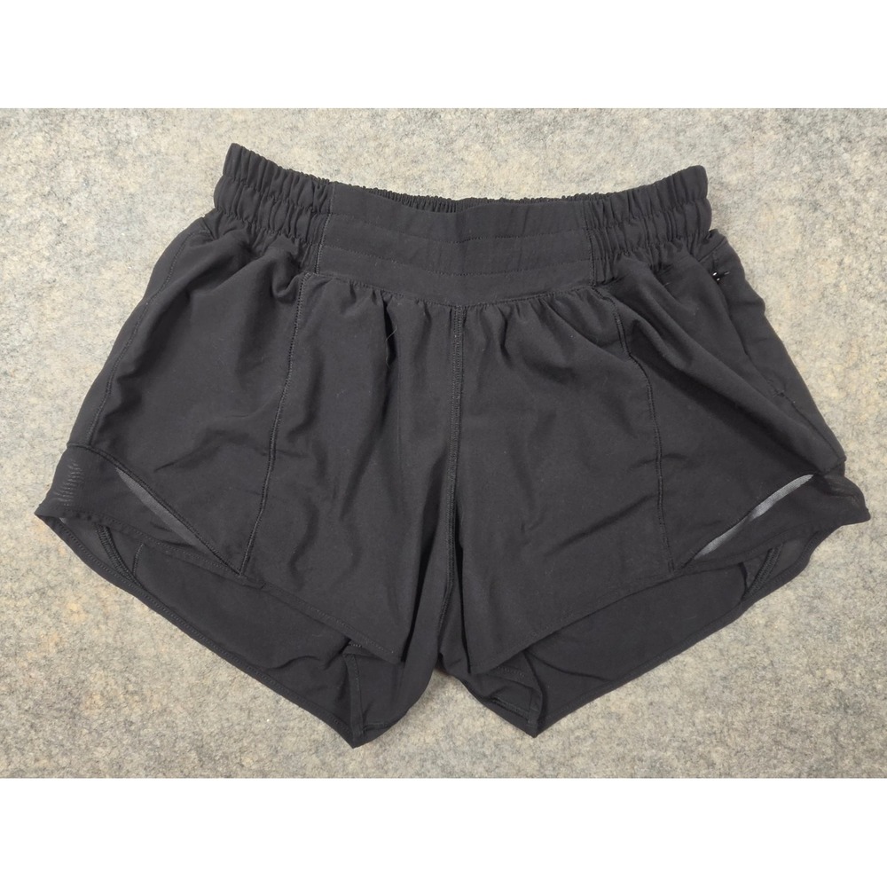 Lululemon Hotty Hot High-Rise Lined Shorts Black Size 4 Running Workout